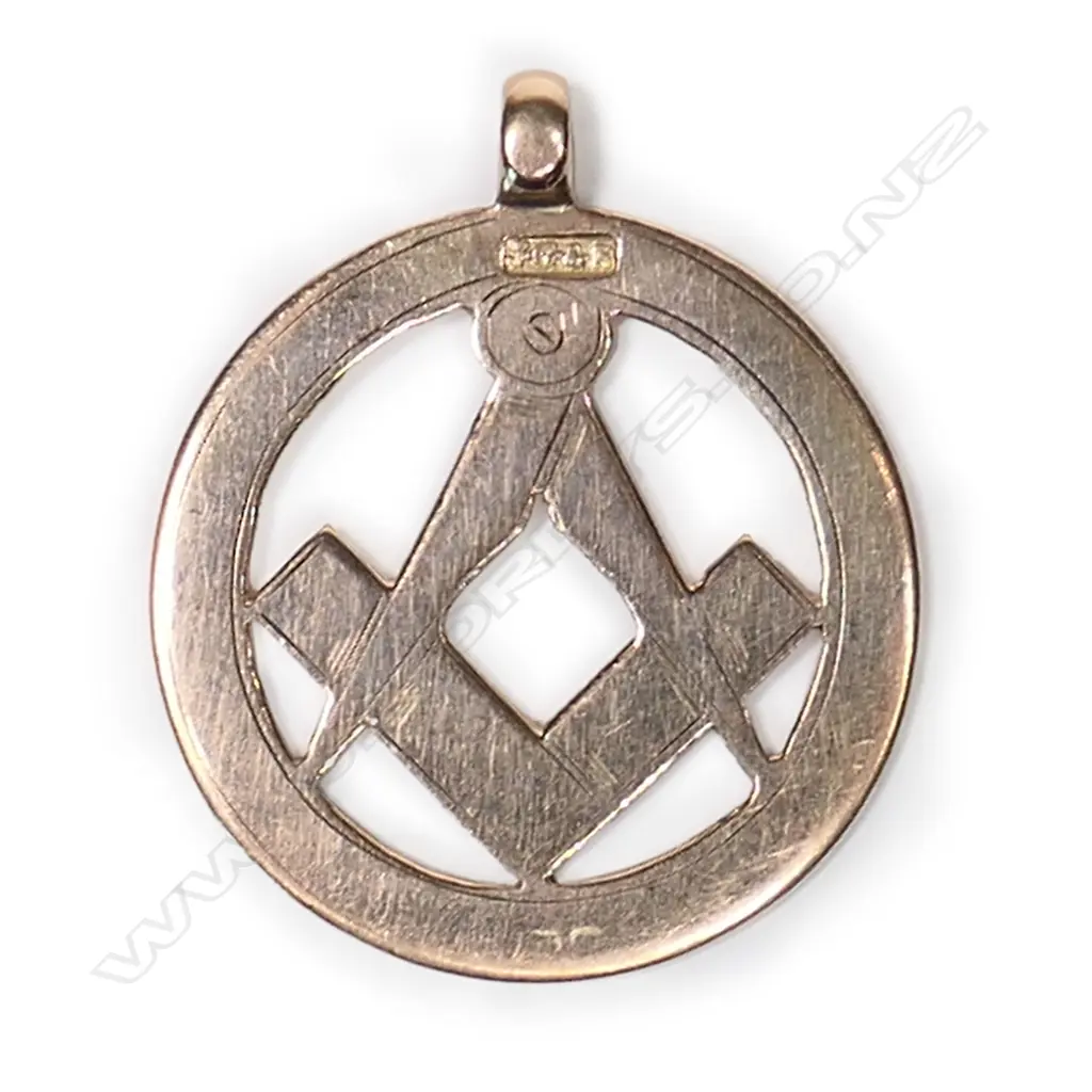 A NZ 9ct rose gold Masonic fob, Image 1++