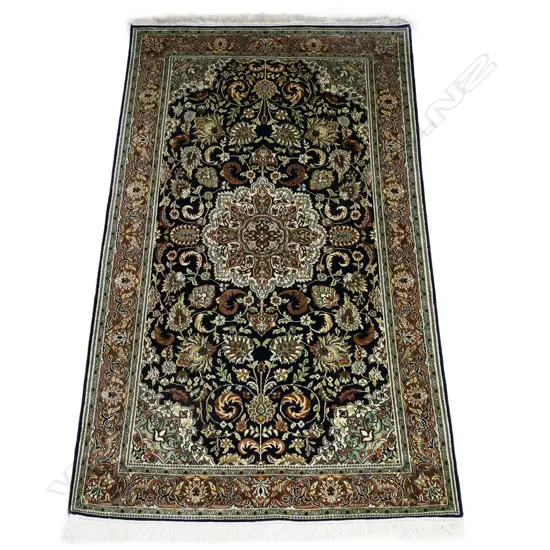A Kashmiri all silk hand knotted rug,