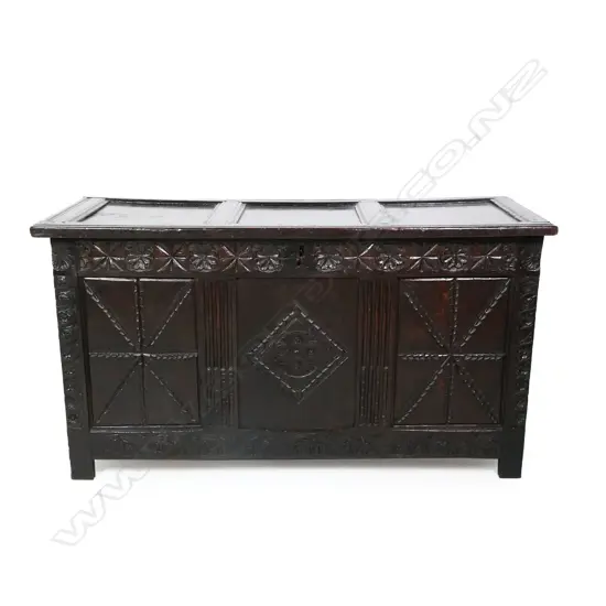 A Georgian oak coffer,