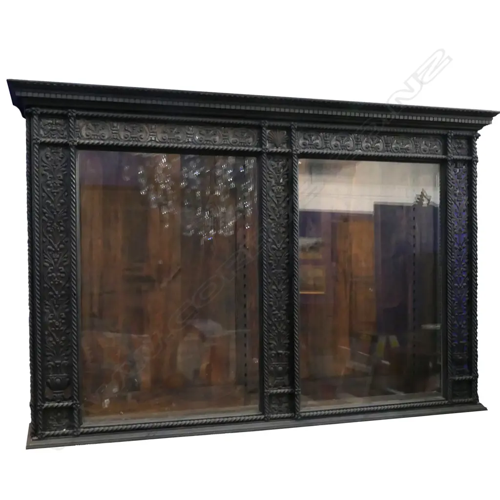 A pair of unusual wrought and filigree iron framed display cabinets, Image 1++