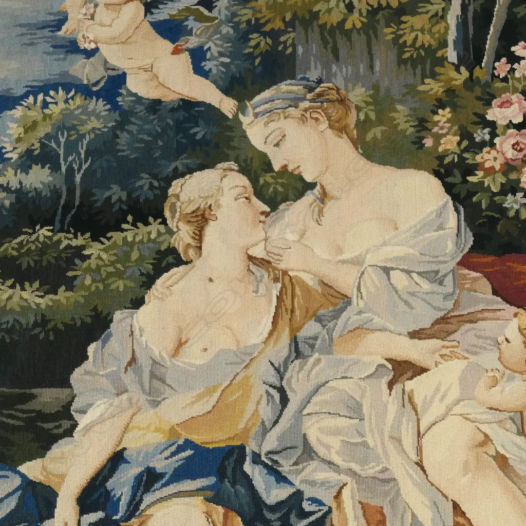 A replica Aubusson hand woven tapestry, depicting an allegorical scene, Image 1++