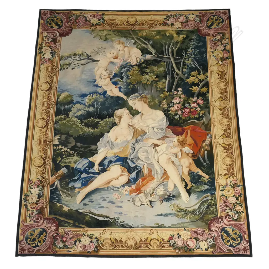 A replica Aubusson hand woven tapestry, depicting an allegorical scene, Image 1++