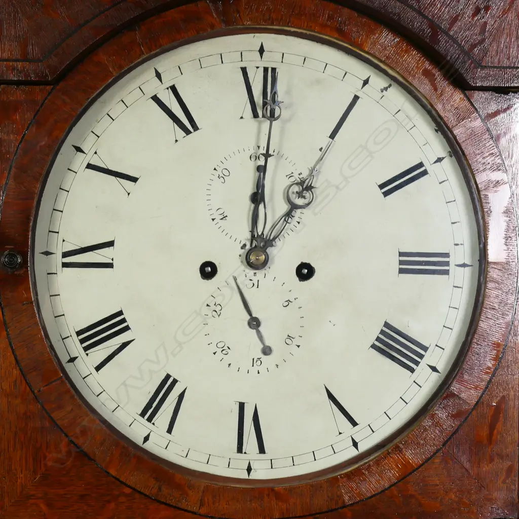 A 19thC oak long case clock, Image 1++