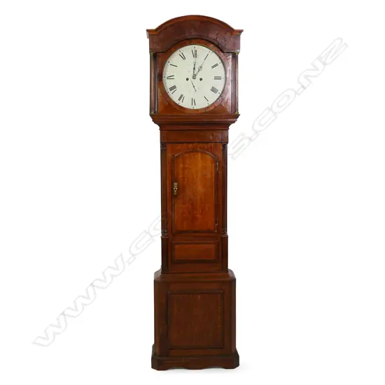 A 19thC oak long case clock,