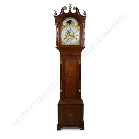 An 18thC oak long case clock,