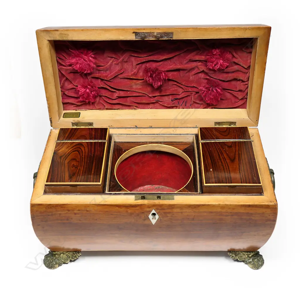 A Victorian rosewood tea caddy, Image 1++