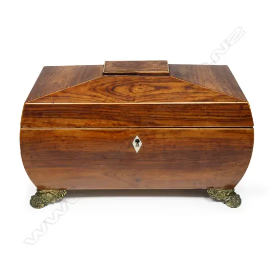A Victorian rosewood tea caddy,