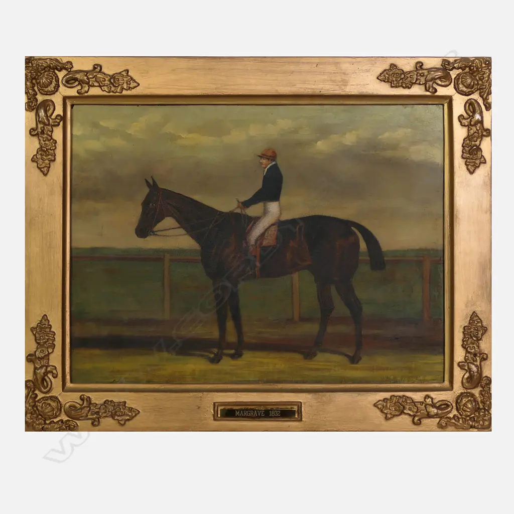 A set of six 19thC oil paint on print John Scott trained thoroughbred racehorse artworks, Image 1++