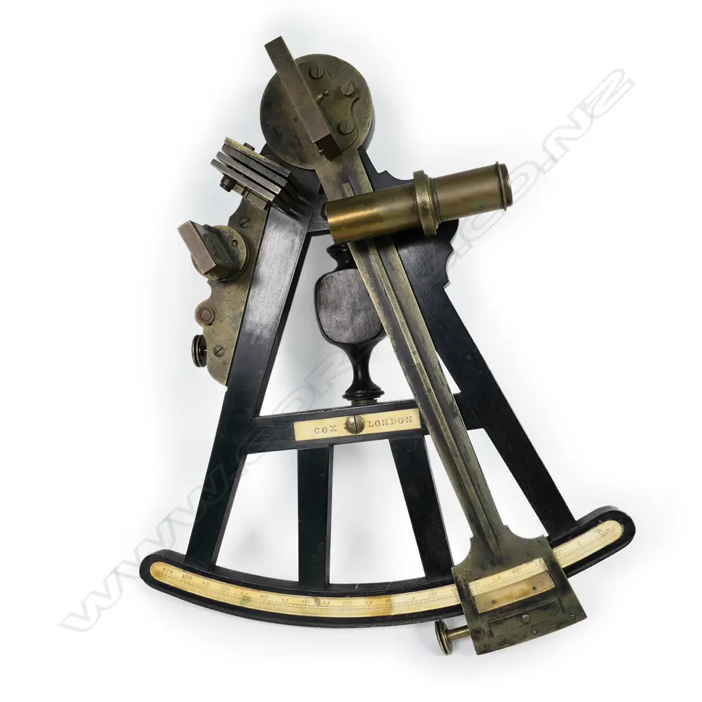 A 9½" radius ebony octant by Cox, London, Image 1++