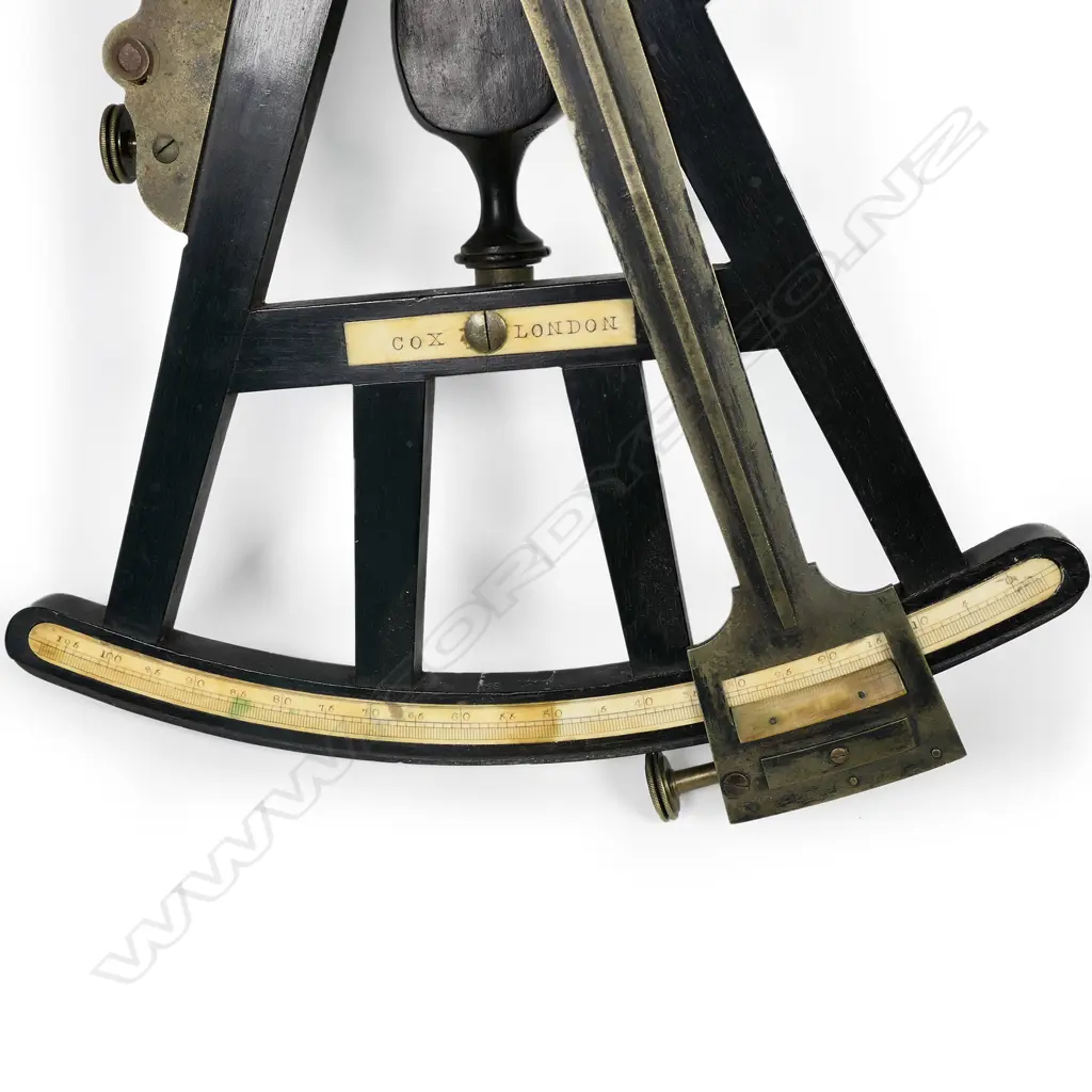 A 9½" radius ebony octant by Cox, London, Image 1++
