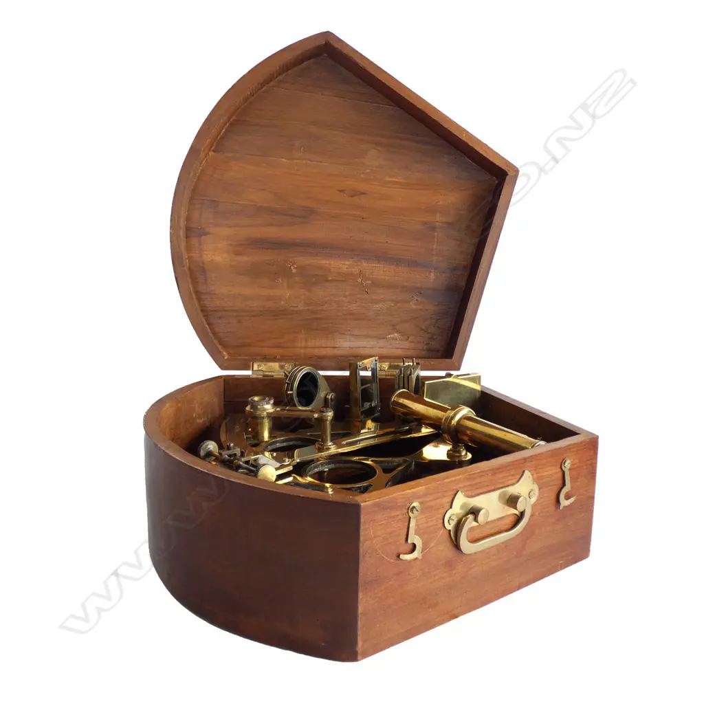 A 7" radius brass sextant by C. Plath, Germany, Image 1++