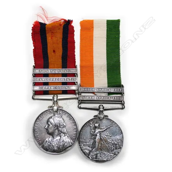 A pair of Queen's and King's South Africa Medals with clasps,