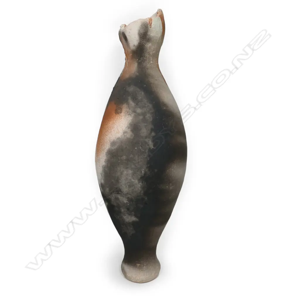 A Joan Campbell (Australian 1925-97), tall raku vase, Image 1++