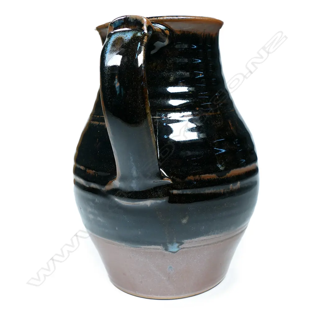 Peter Stichbury tenmoku glazed jug, Image 1++