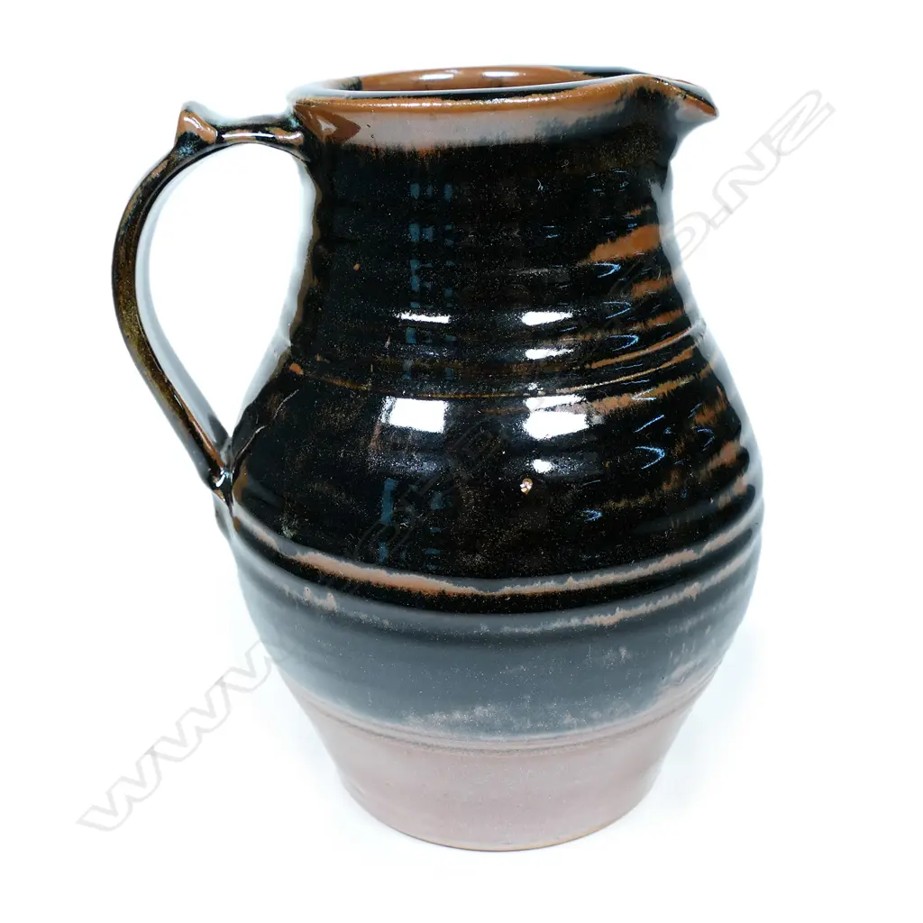 Peter Stichbury tenmoku glazed jug, Image 1++