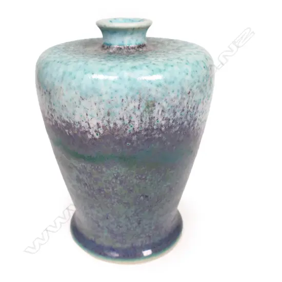 Ruskin Pottery squat baluster vase,