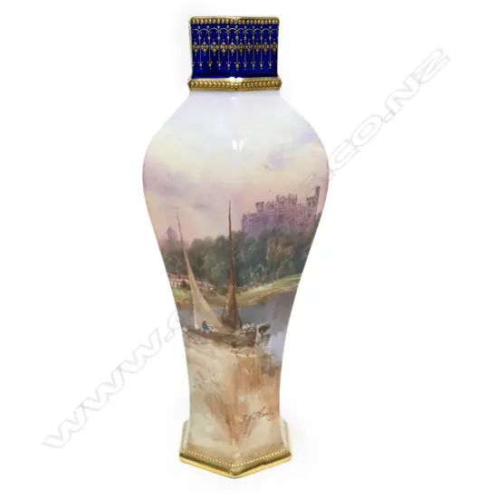 A Royal Doulton hand painted porcelain vase by John Hugh Plant (act. 1902-1920),