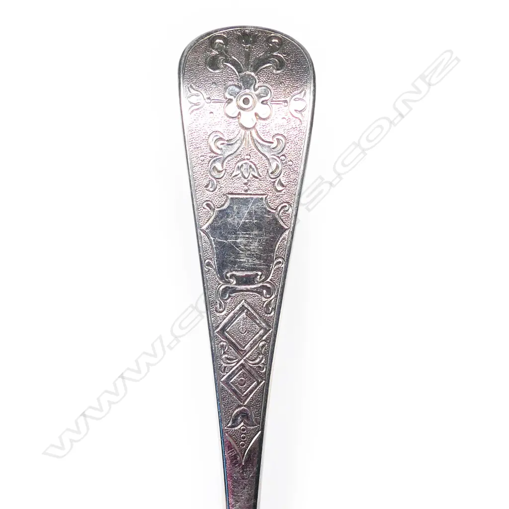 Six 18thC bottom marked silver spoons, Image 1++