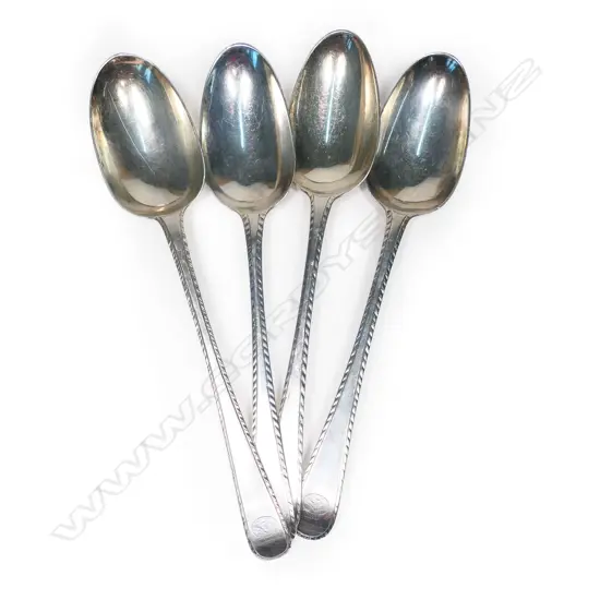 Four silver tablespoons,