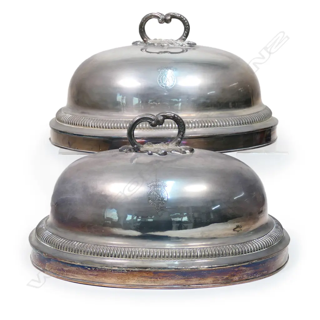 A pair of large late Georgian Old Sheffield Plate food covers, Image 1++