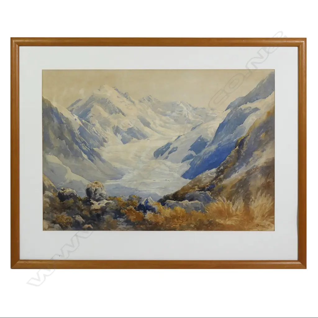 Charles Henry Howorth (1856-1945), Mt Cook and Tasman from the Liebig Range, Image 1++