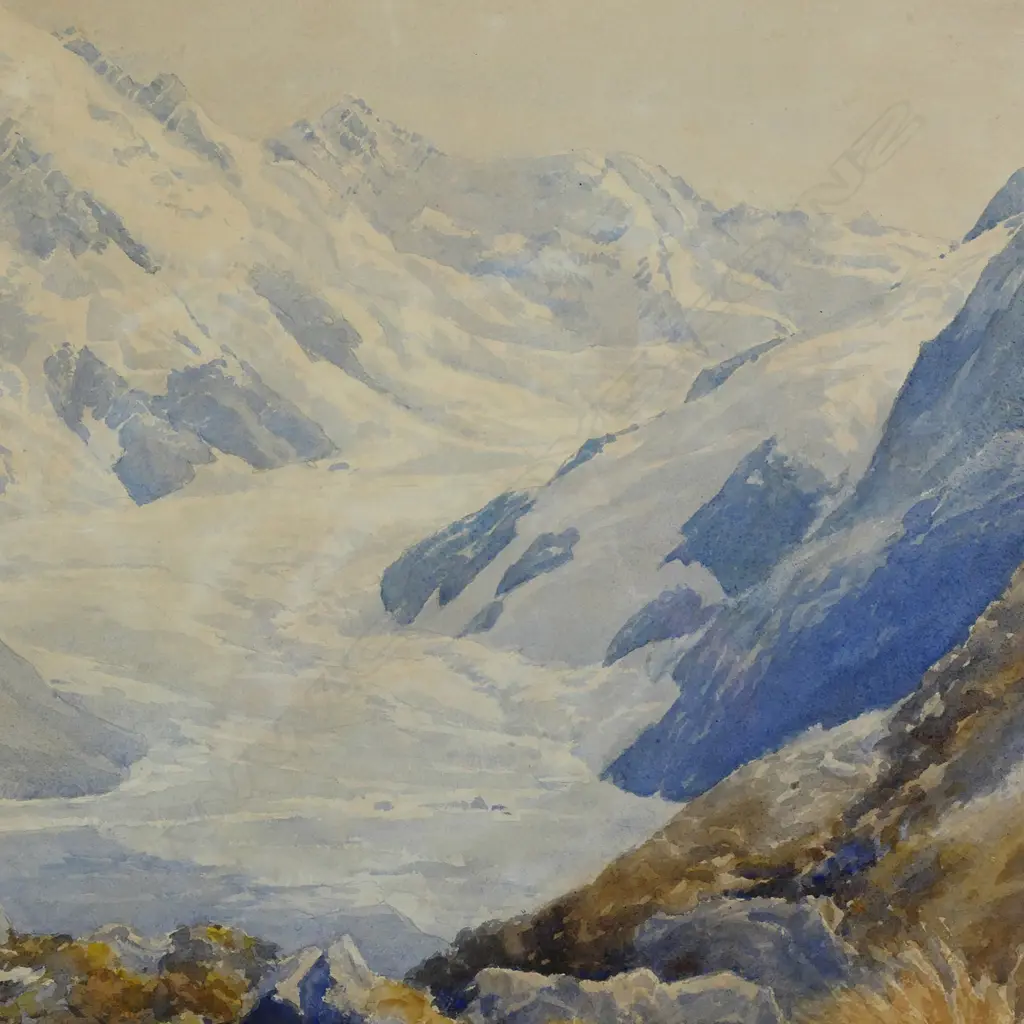 Charles Henry Howorth (1856-1945), Mt Cook and Tasman from the Liebig Range, Image 1++