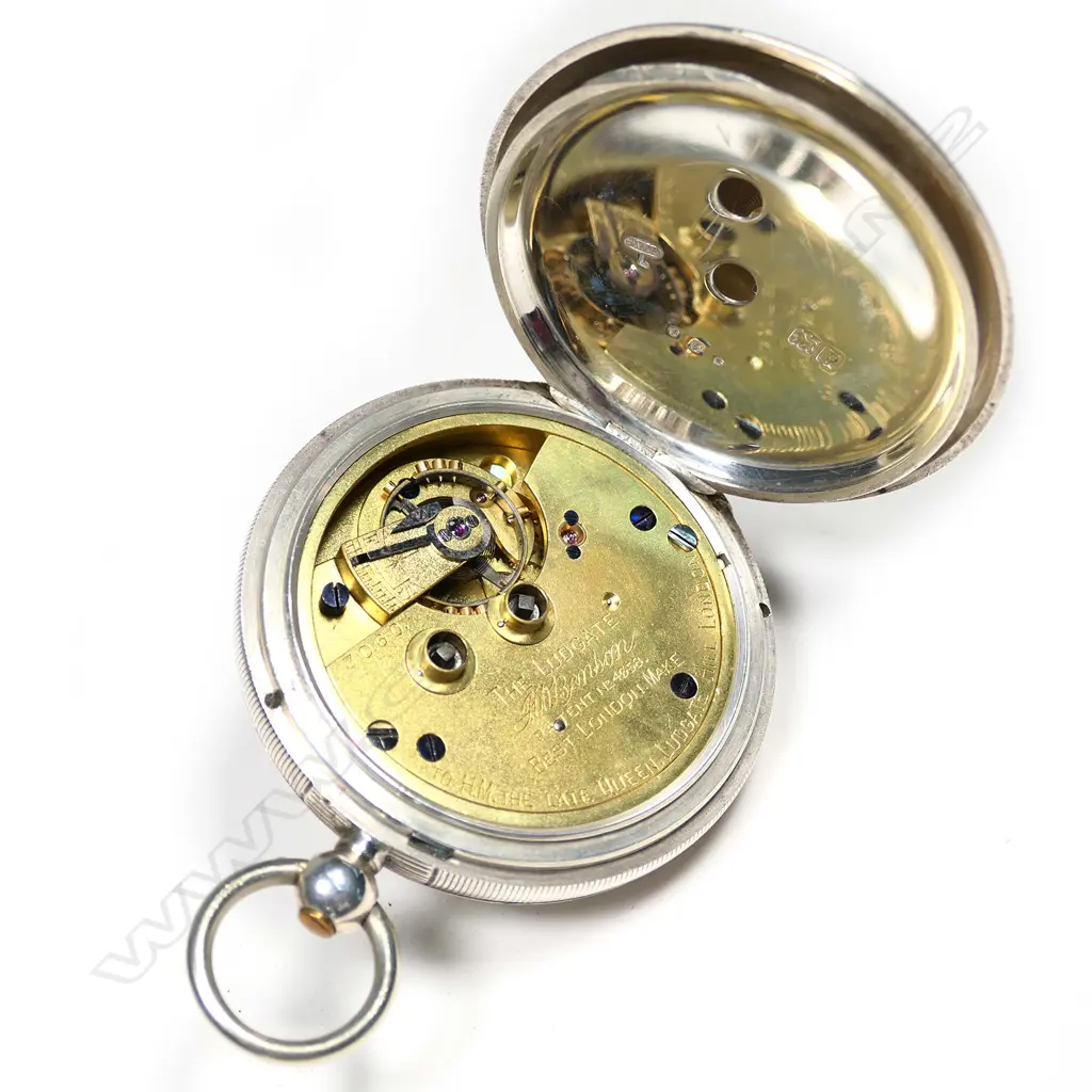 J.W. Benson silver open face gents pocket watch,  c.1900, Image 1++