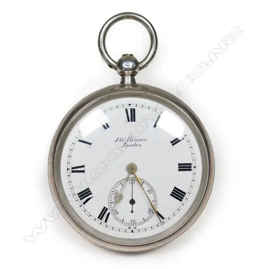J.W. Benson silver open face gents pocket watch,  c.1900,