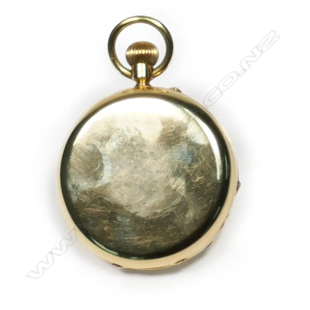 An early 20thC 18ct gold hunter case pocket watch, by Rotherhams, London Image 1++
