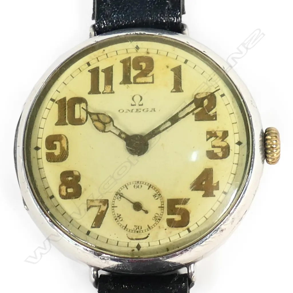A vintage Omega silver trench style wristwatch, Image 1++