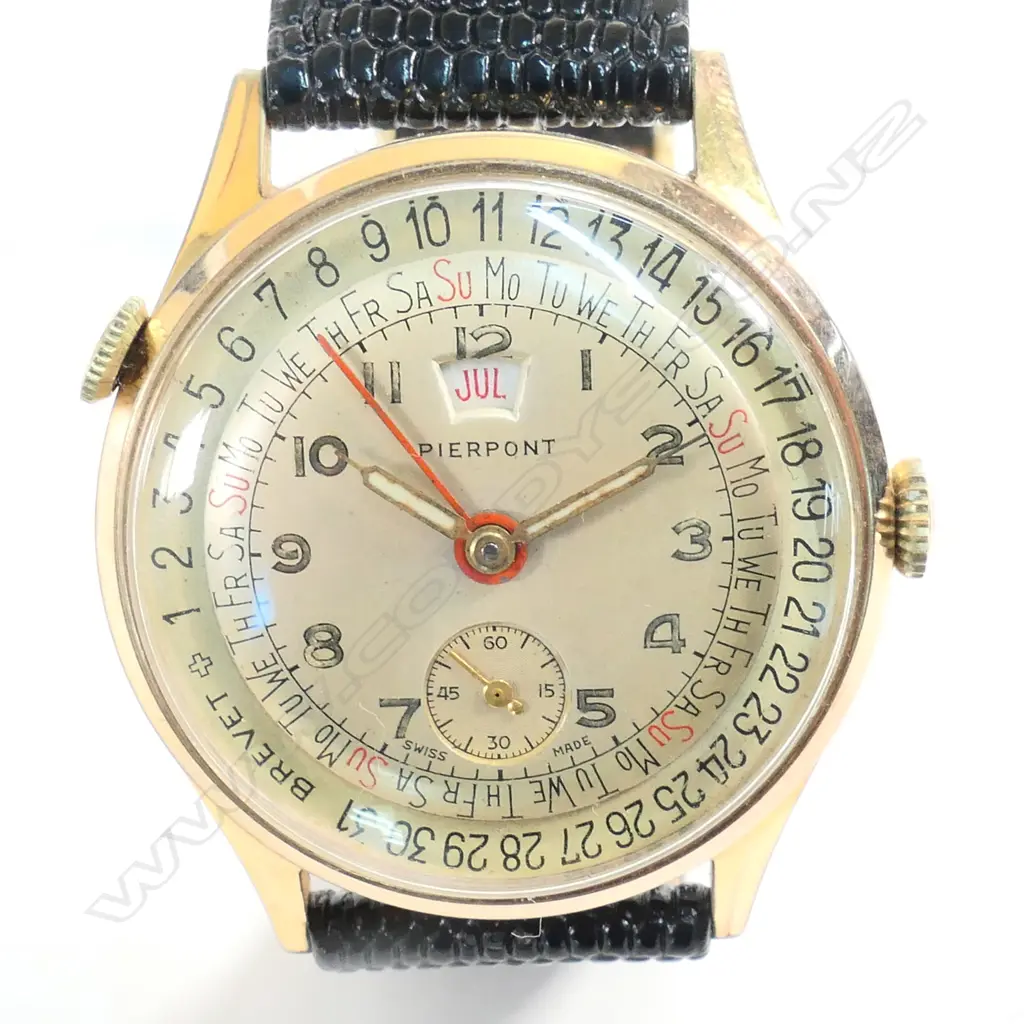 A Pierpont, Swiss 'triple calendar wristwatch, c.1950, Image 1++