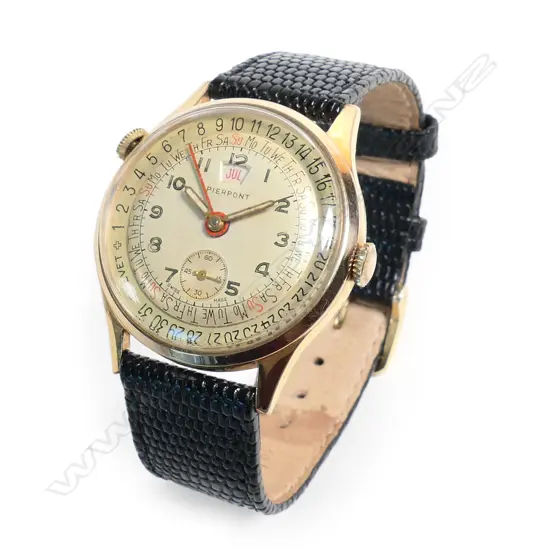 A Pierpont, Swiss 'triple calendar wristwatch, c.1950,