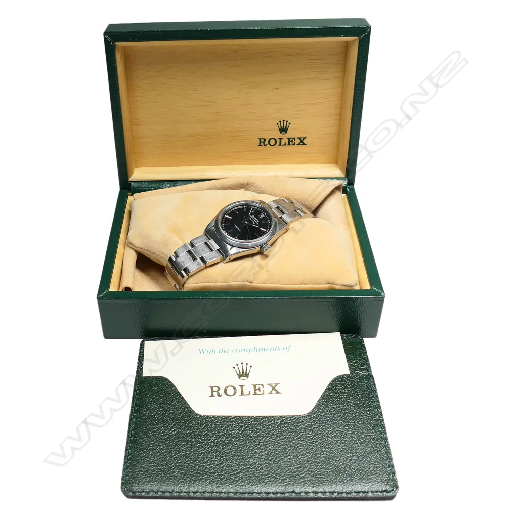 A vintage Rolex Air King wristwatch, ref 14000, with box and papers, Image 1++