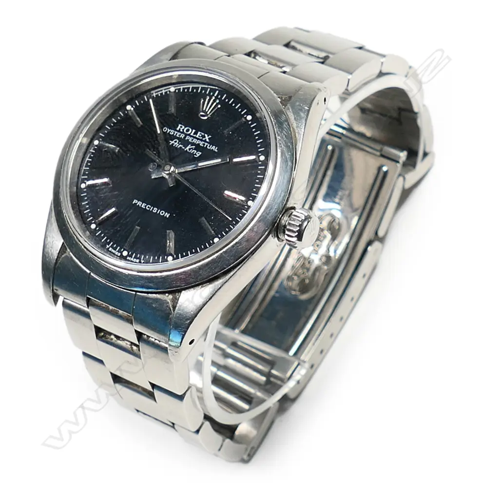 A vintage Rolex Air King wristwatch, ref 14000, with box and papers, Image 1++