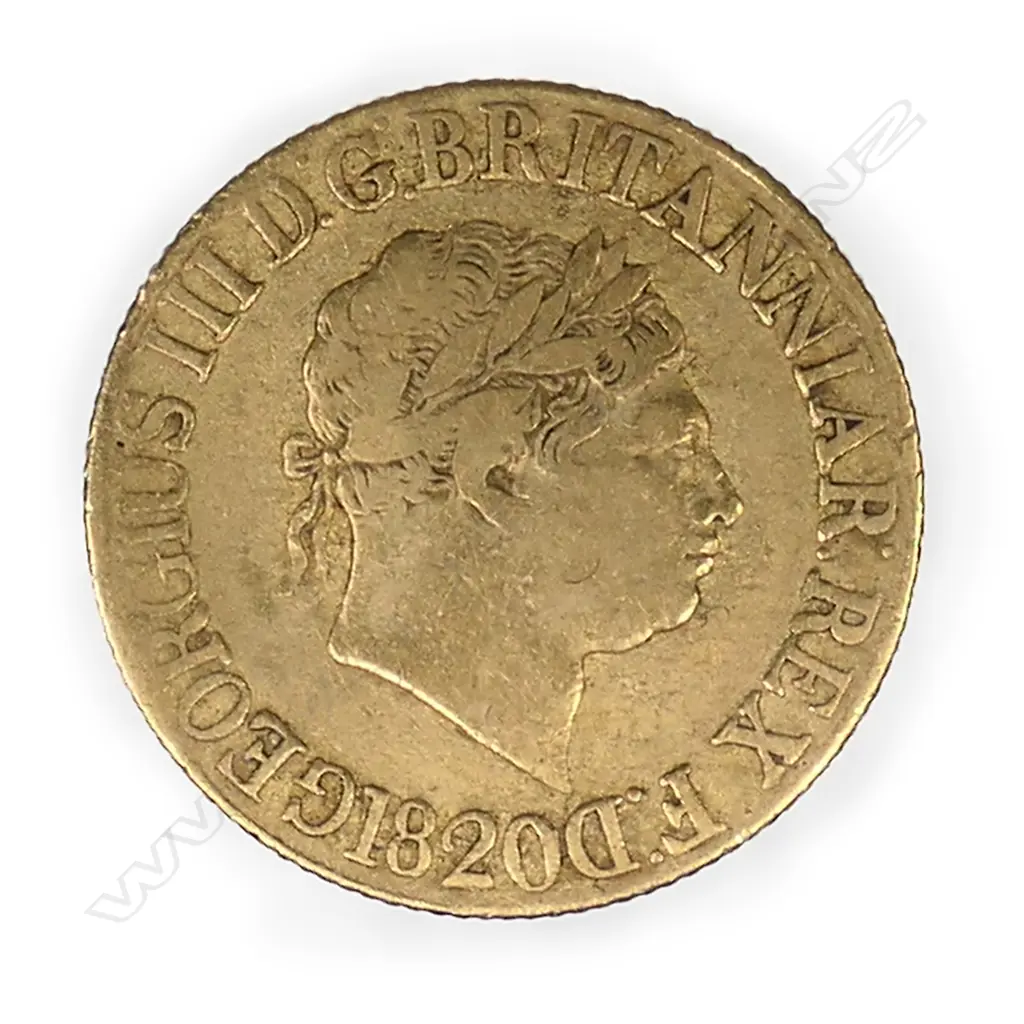 An 1820 full gold sovereign, (early king), Image 1++