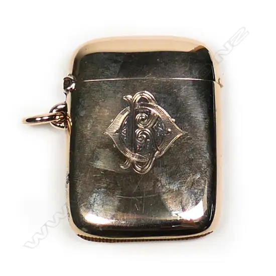 A c.1900 9ct rose gold vesta