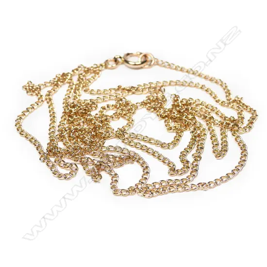 A 9ct rose gold muff chain,