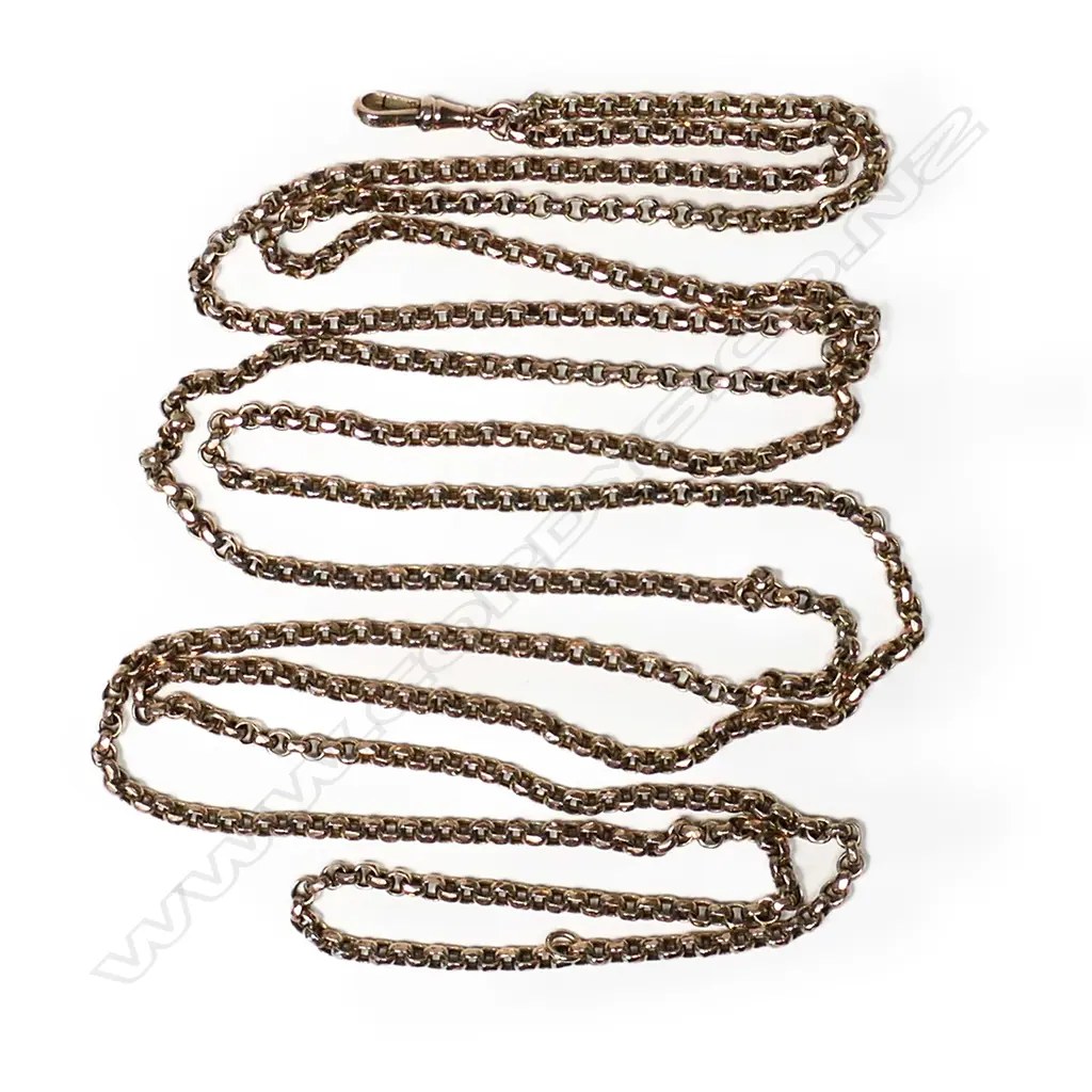 A c.1900 9ct rose gold muff chain, Image 1++