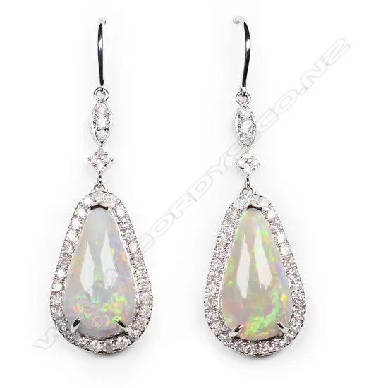 #A pair of 14ct white gold,