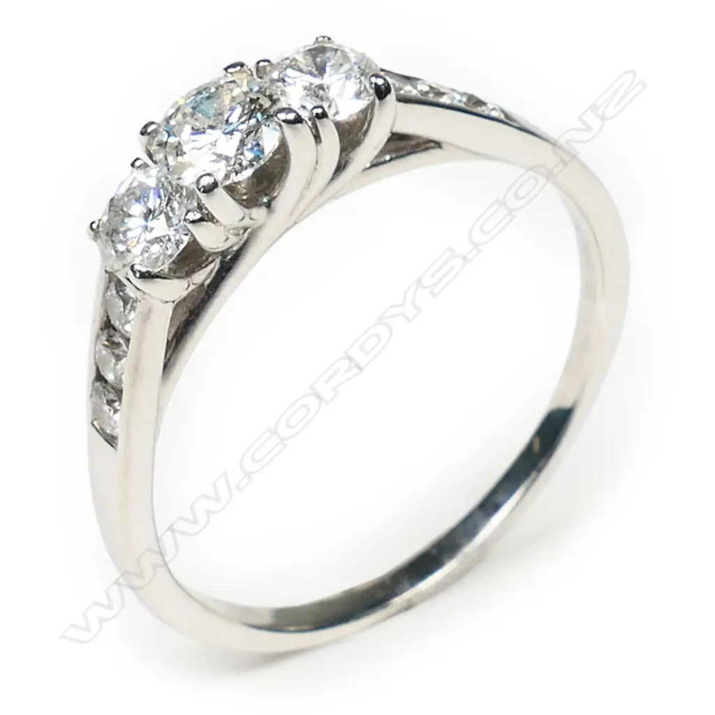 A 14ct white gold and diamond ring, Image 1++