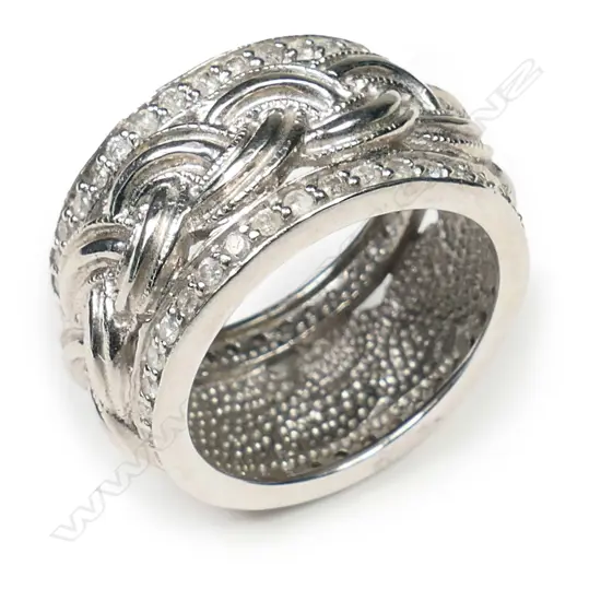A 14ct white gold and diamond dress ring,