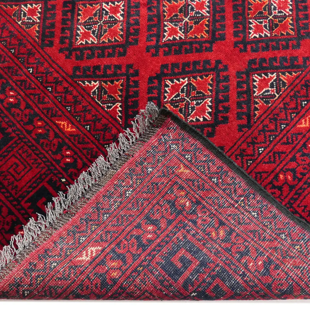 AFGHAN AKHAL GUL CARPET, WOOL PILE & HAND-KNOTTED,  280 x 200cm Image 1++