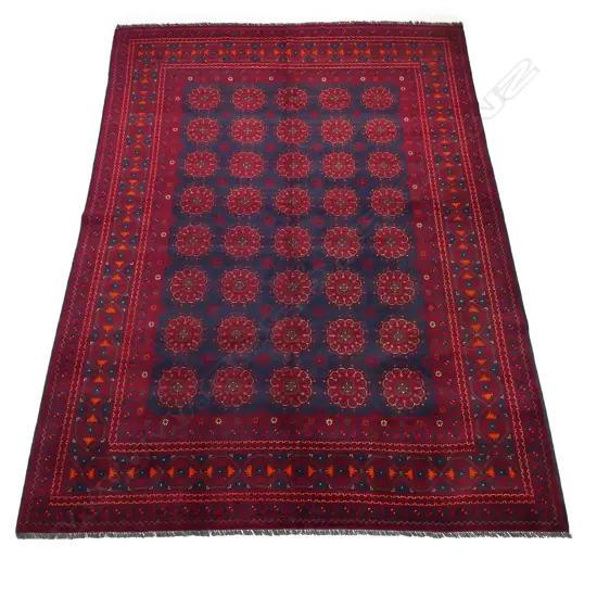 Finely knotted Bukhara carpet,