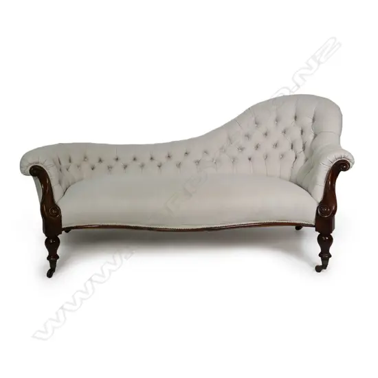 A Victorian rosewood chaise longue,