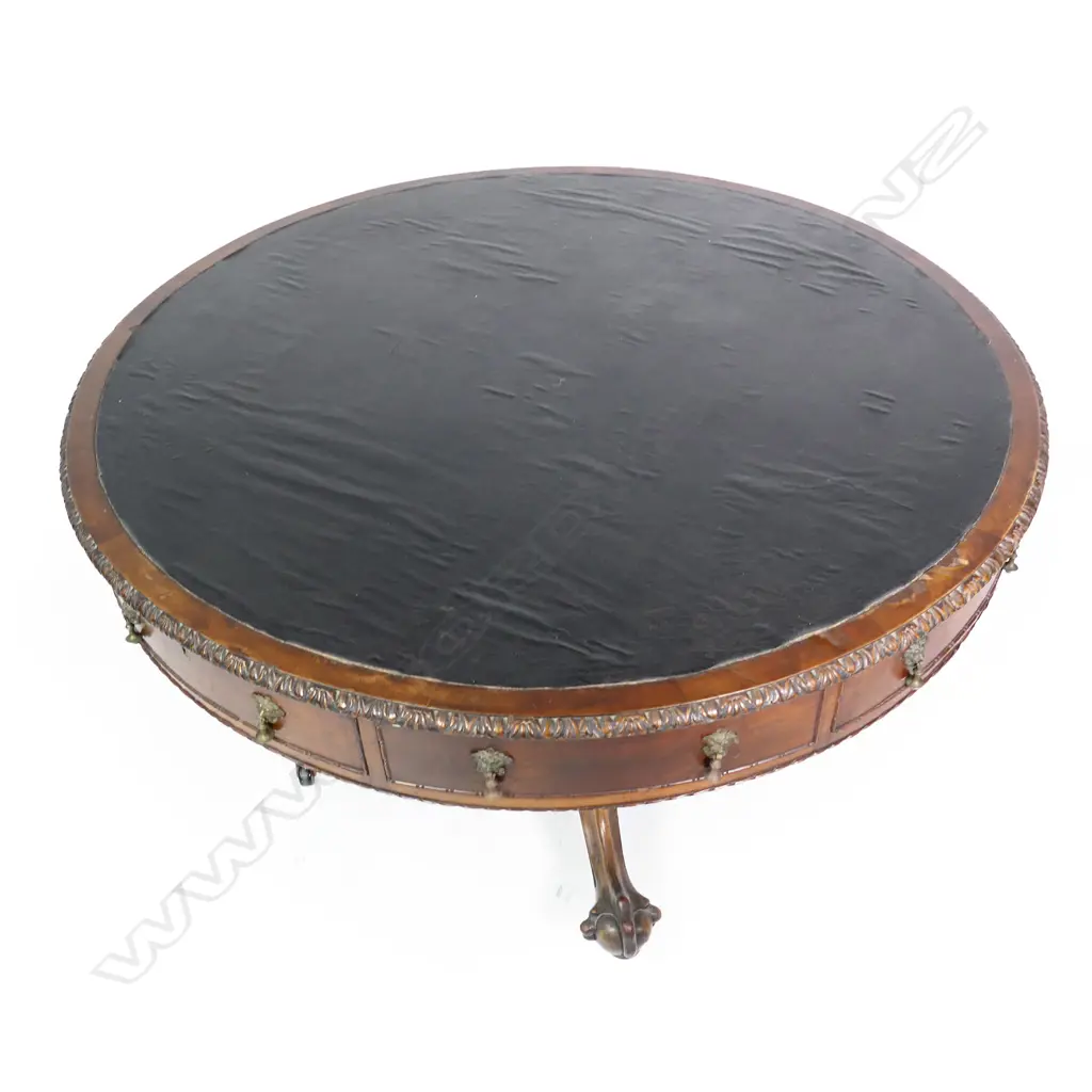 A Victorian mahogany drum table, Image 1++