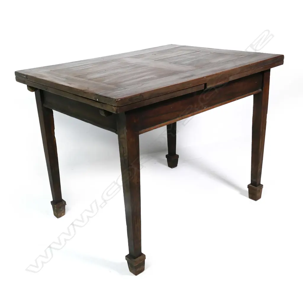 A 19thC French country walnut draw leaf table, Image 1++