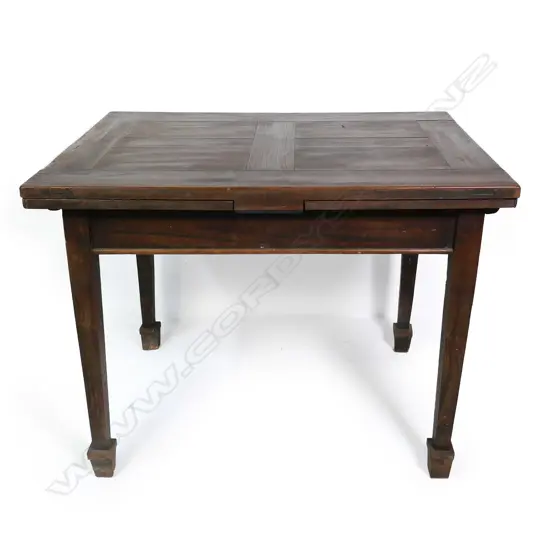 A 19thC French country walnut draw leaf table,
