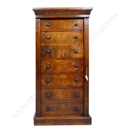 A Victorian mahogany Wellington chest,