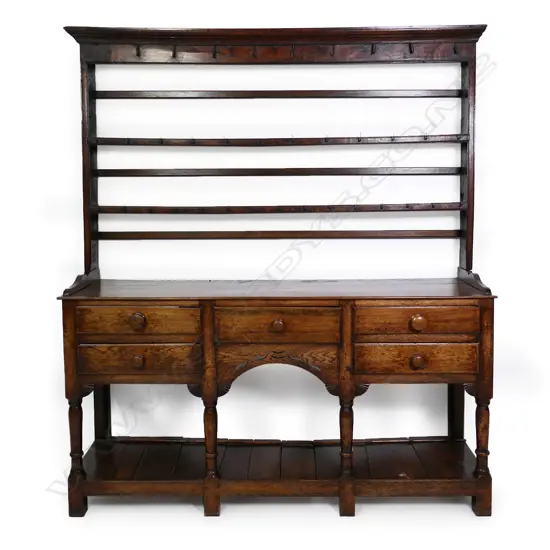 A Georgian oak dresser,