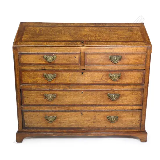 A Georgian oak bureau,